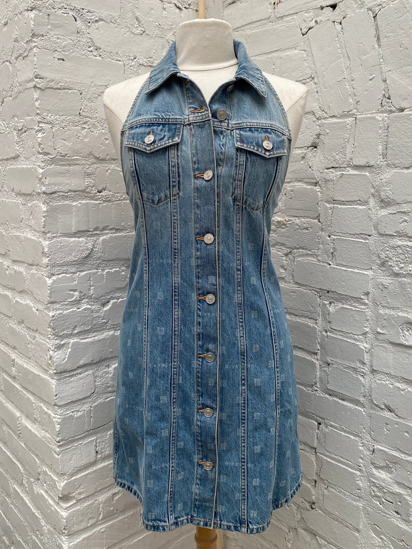 Givenchy Blue Denim Logo Dress, 38