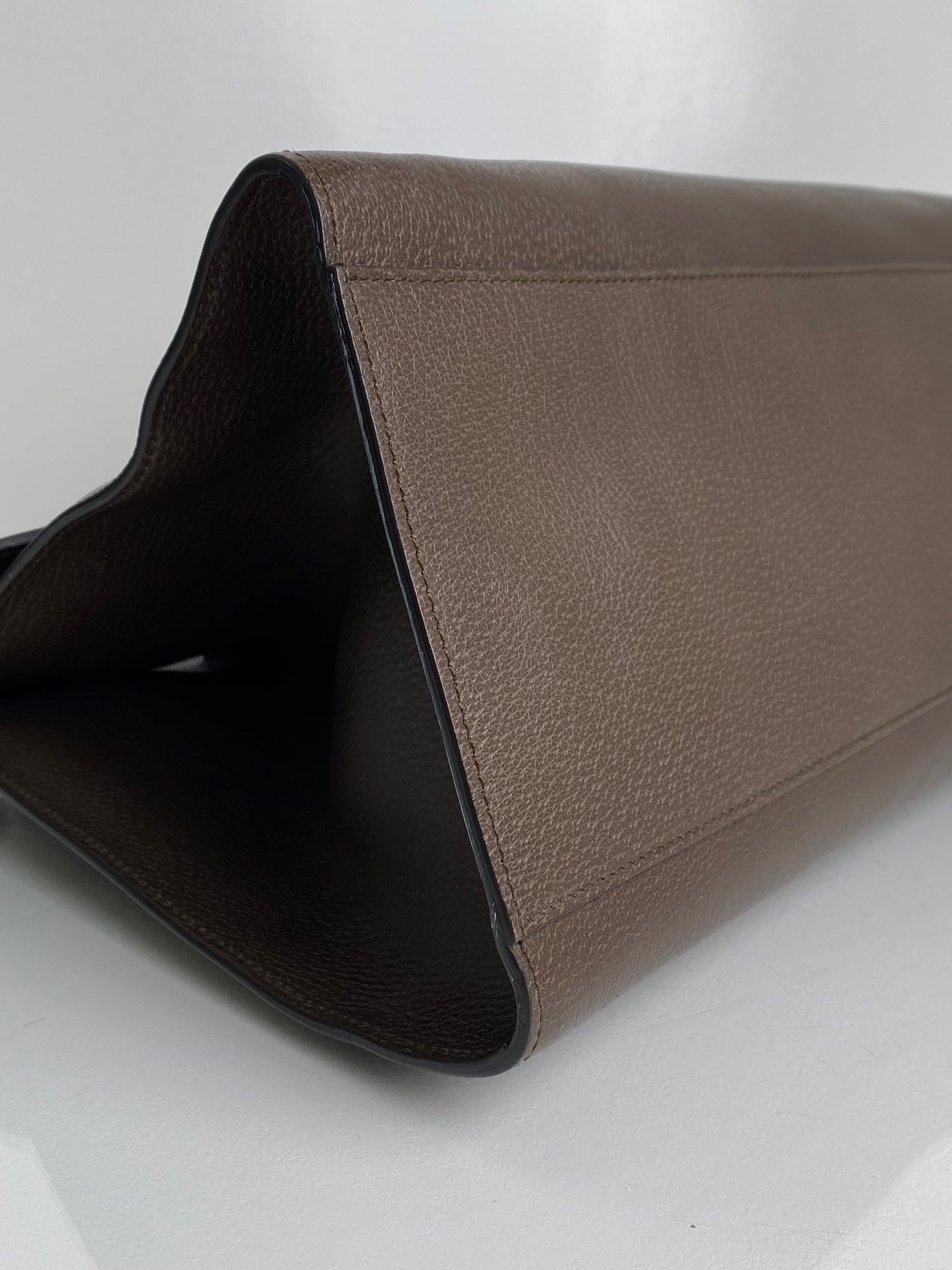 Gucci Brown Linea Totem Web Stripe Tote with Crystal Butterfly GHW