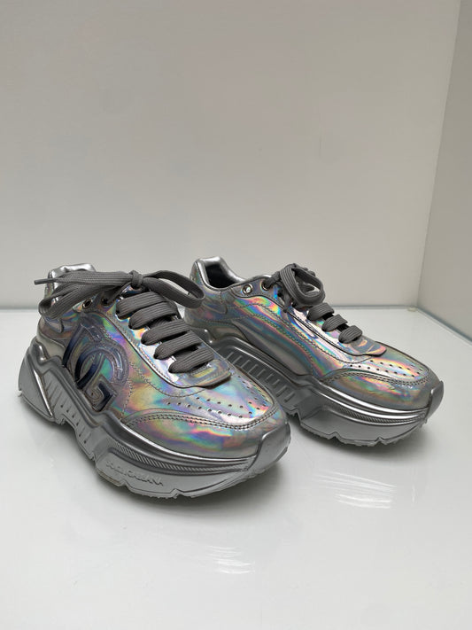 Dolce and Gabbana Holographic Leather Sneakers, 36