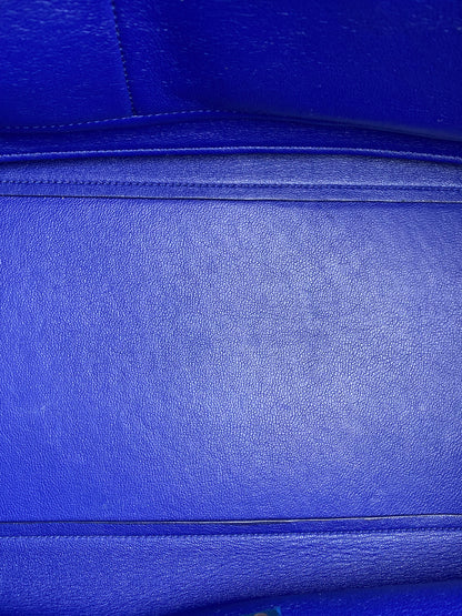 Celine Royal Blue Calfskin Leather Medium Trapeze Bag GHW