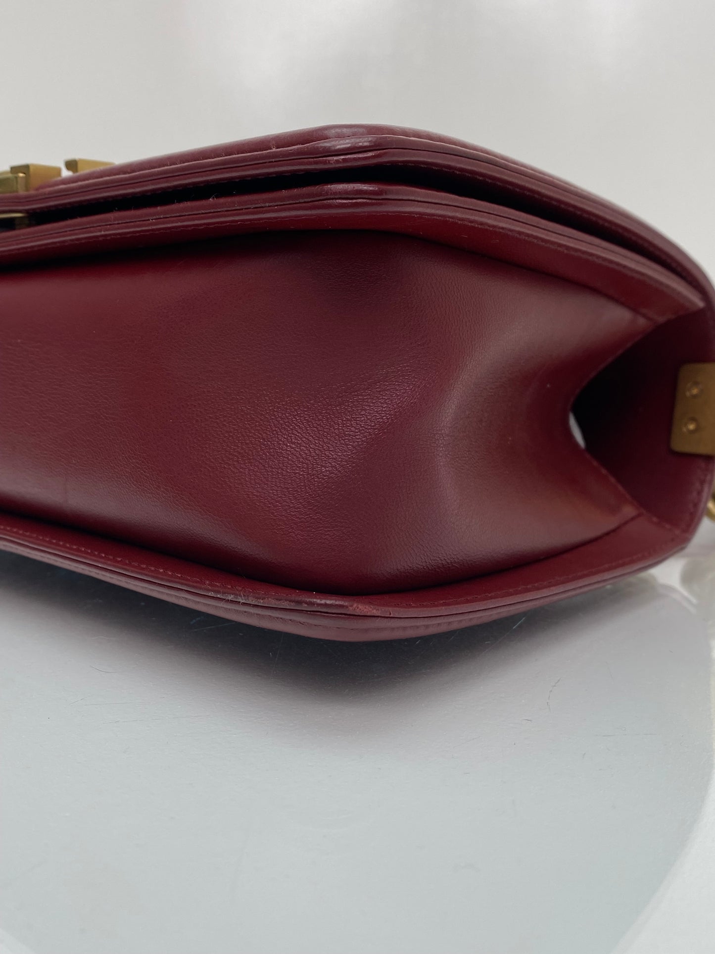 Chanel Wine Red Lambskin Medium Boy Bag GHW #23