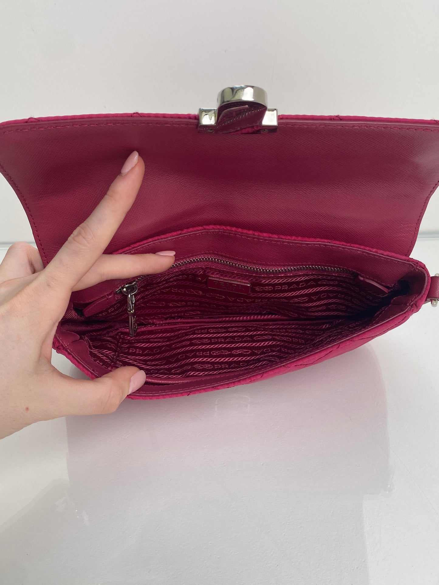 Prada Pink Tessuto Crossbody Bag SHW