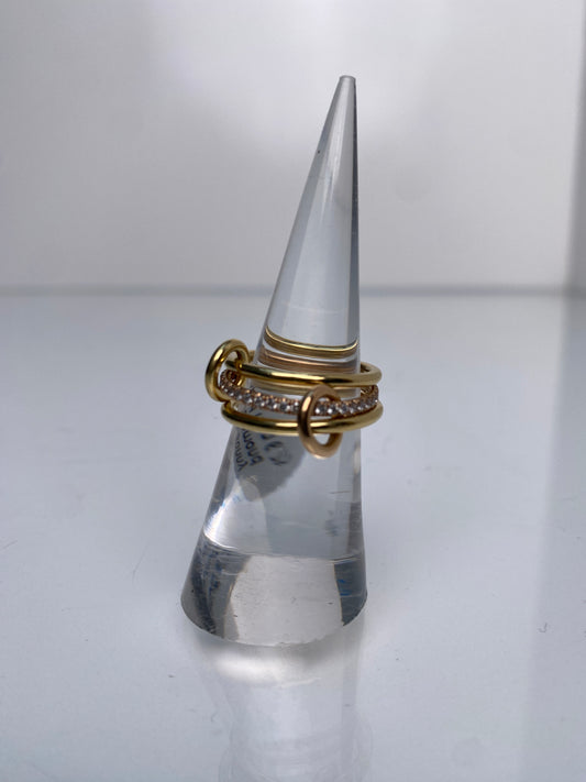 Spinelli Sonny Gold/Diamond Linked Ring 6.75