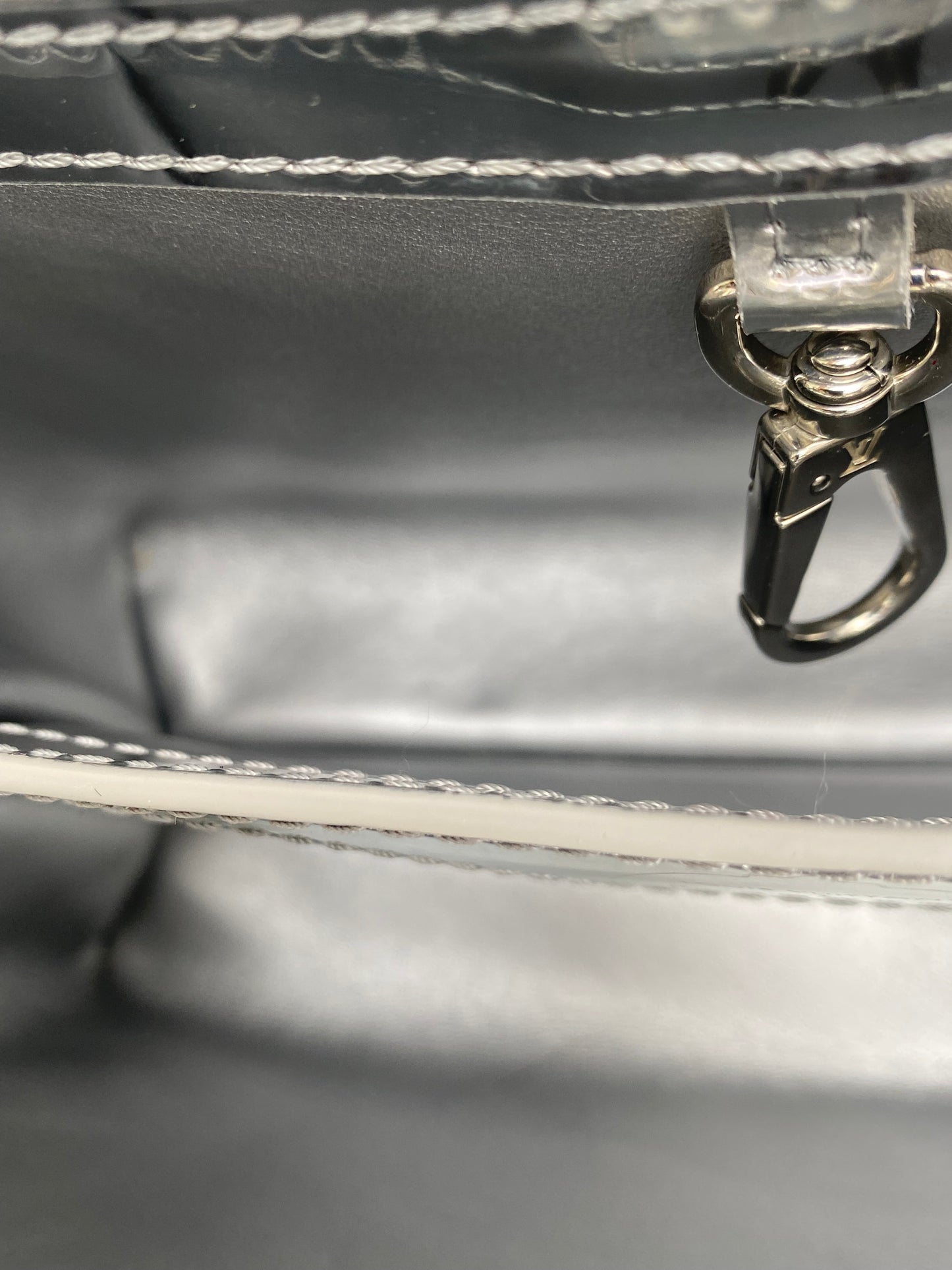 Louis Vuitton Silver Vernis Patent Leather X Yayoi Kusama Capucines BB Bag SHW