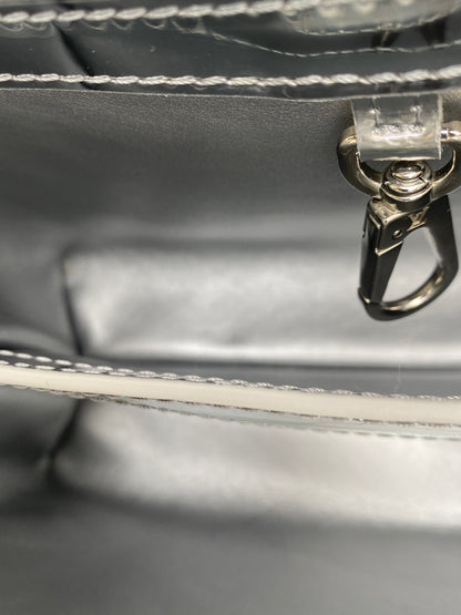 Louis Vuitton Silver Vernis Patent Leather X Yayoi Kusama Capucines BB Bag SHW