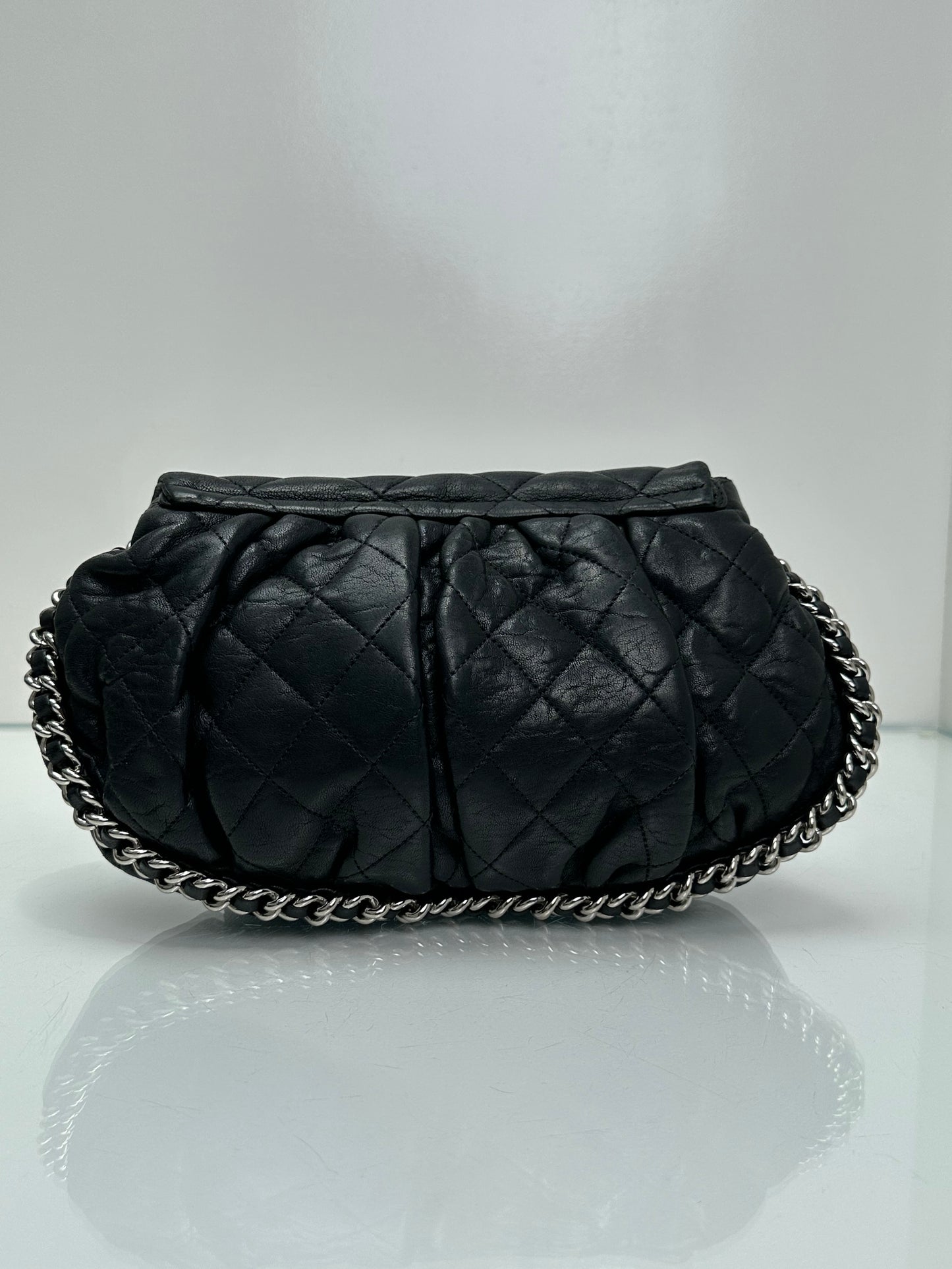 Chanel Black Quilted Chain Around Flap Crossbody Bag SHW
