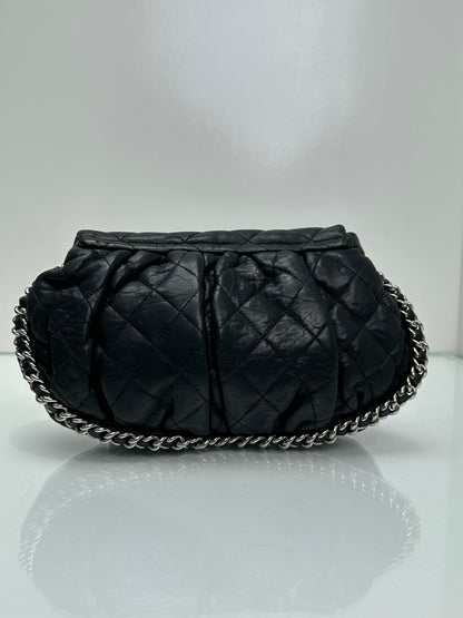Chanel Black Quilted Chain Around Flap Crossbody Bag SHW