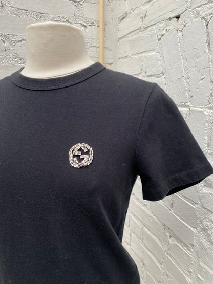 Gucci Crystal Logo T-Shirt, L