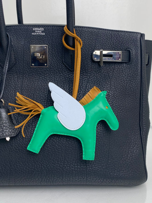 Hermes Pegasus MM Menthe Bleu Brume / Sesame Bag Charm