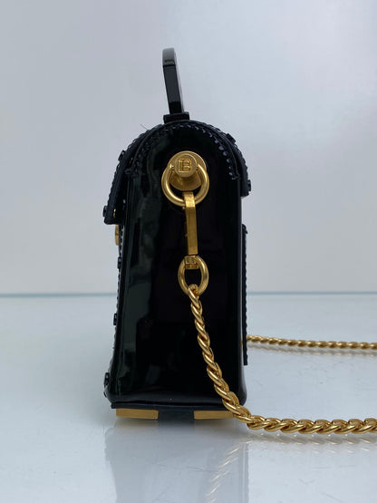 Balmain Black B-Buzz Dynasty Mini Sequin Top Handle Bag GHW