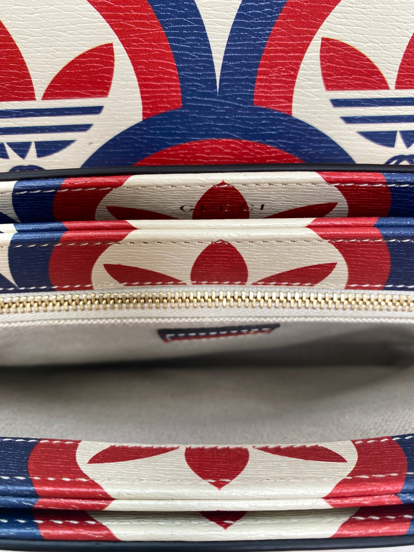 Gucci x Adidas Red, White, & Blue Horsebit 1955 Shoulder Bag GHW