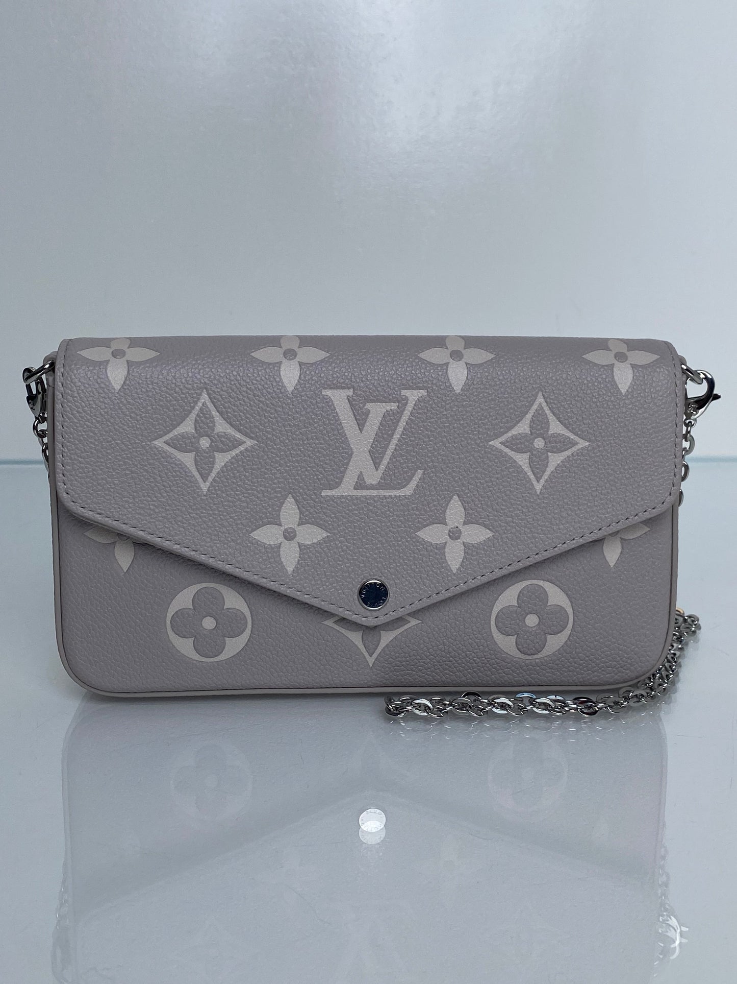 Louis Vuitton Grey Empreinte Pochette Félicie Bag SHW