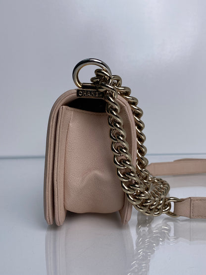 Chanel Small Boy Bag Light Pink Caviar Leather GHW