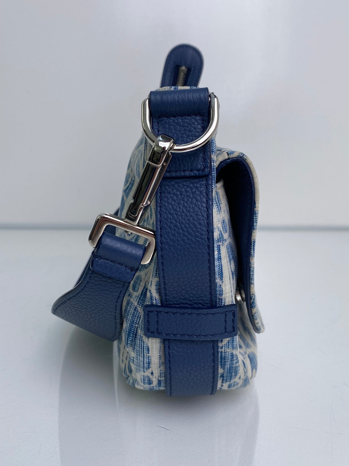 Dior Blue Oblique Kasuri Saddle Bag SHW