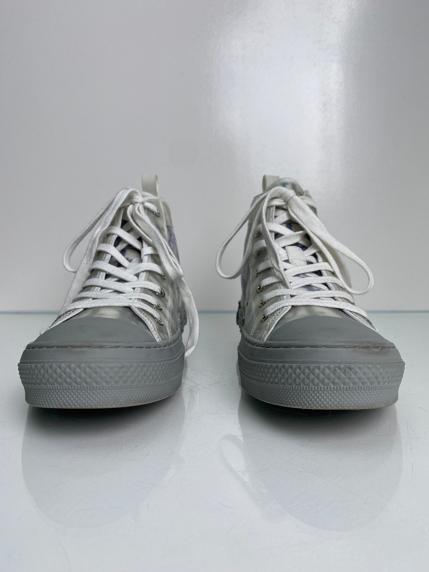Dior Grey & White Oblique High Top Sneakers, 40