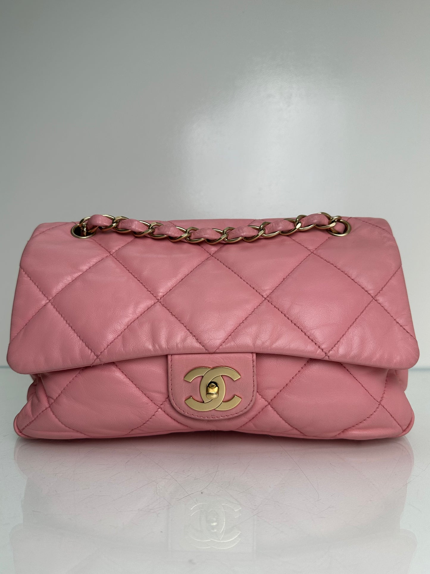 Chanel Pink Quilted Lambskin Flap Camera Bag GHW #08