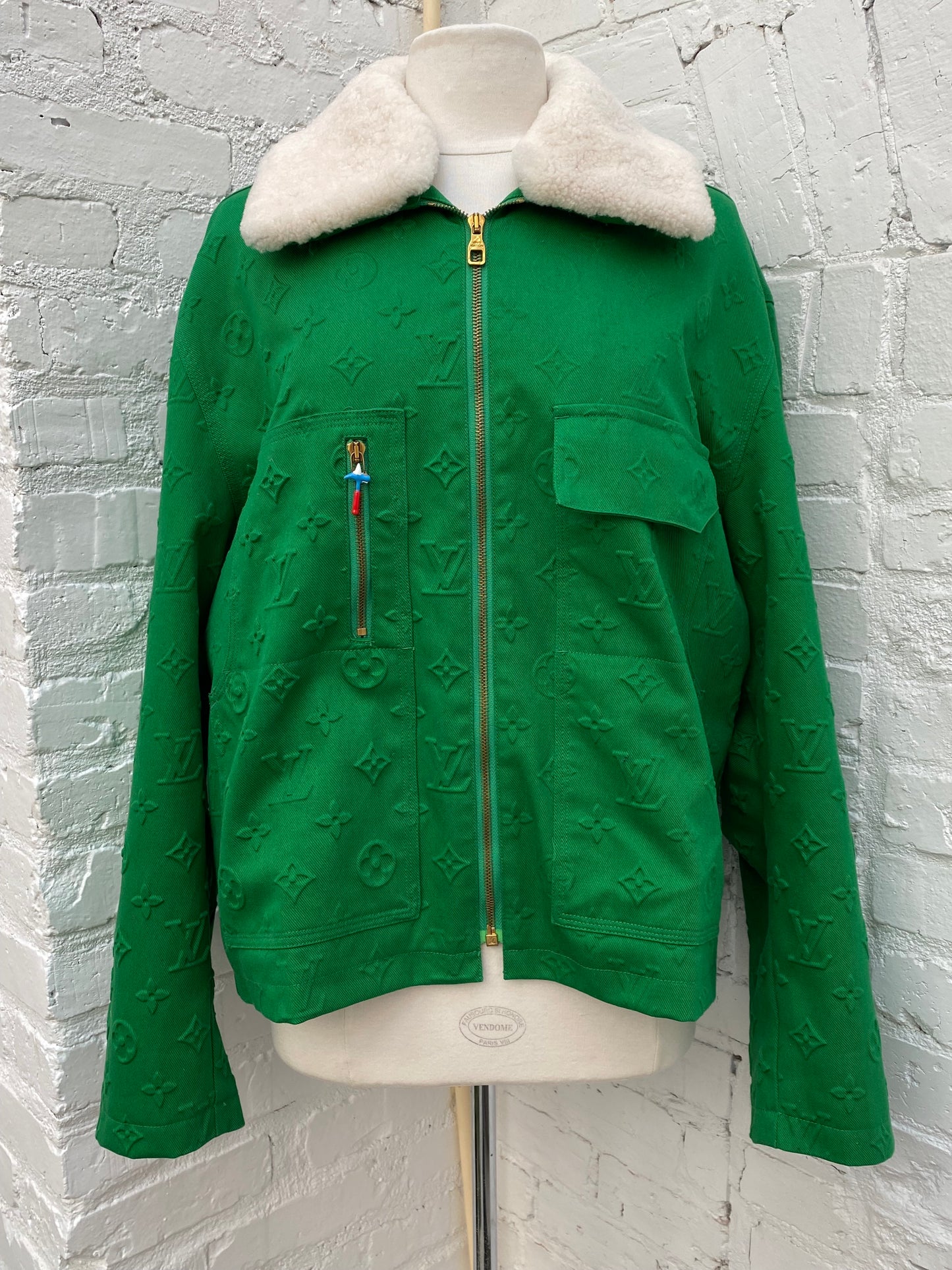 Louis Vuitton Green Monogram Workwear Denim Jacket, L