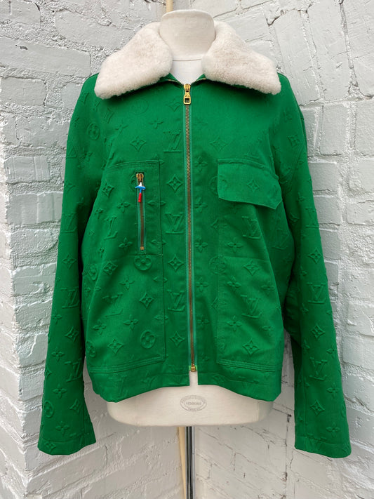 Louis Vuitton Green Monogram Workwear Denim Jacket, L