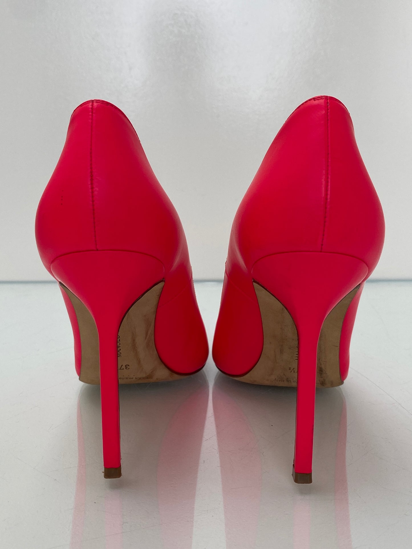 Manolo Blahnik Neon Pink Heels, 37.5