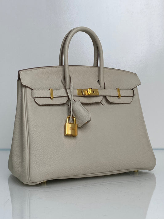 Hermes Birkin 25 Craie Togo GHW #Y