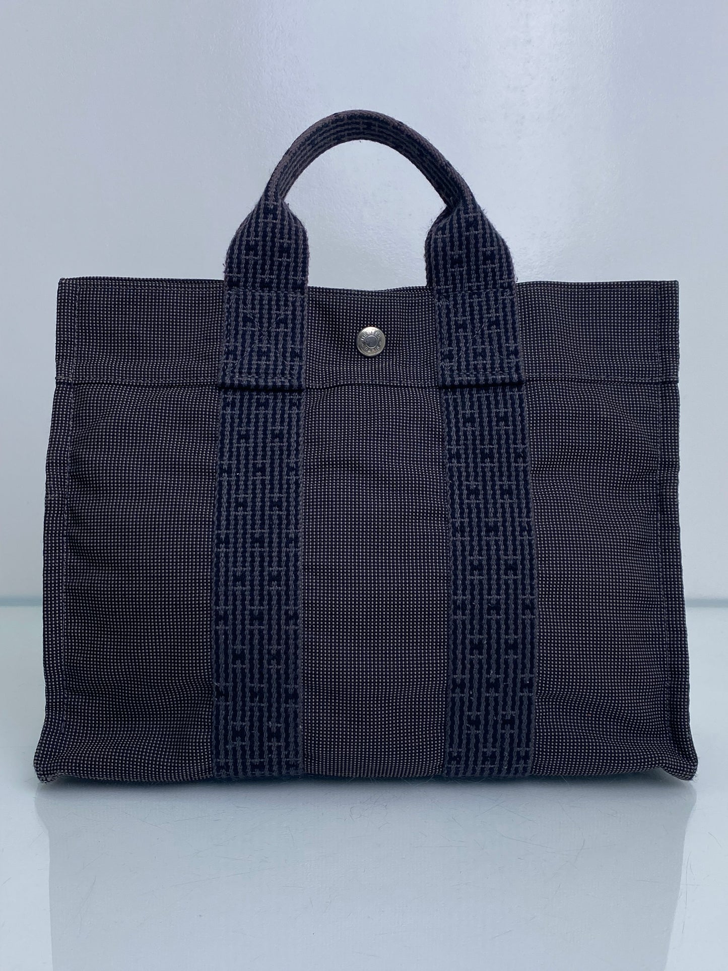 Hermes Grey Herline Toile H Logo Tote Bag PM SHW