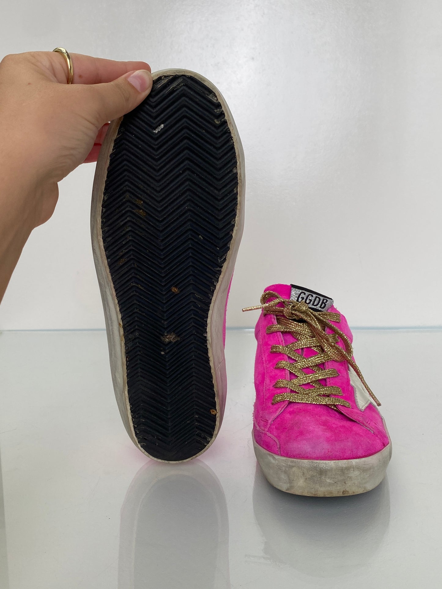 Golden Goode Hot Pink Suede Super Star Sneakers, 37