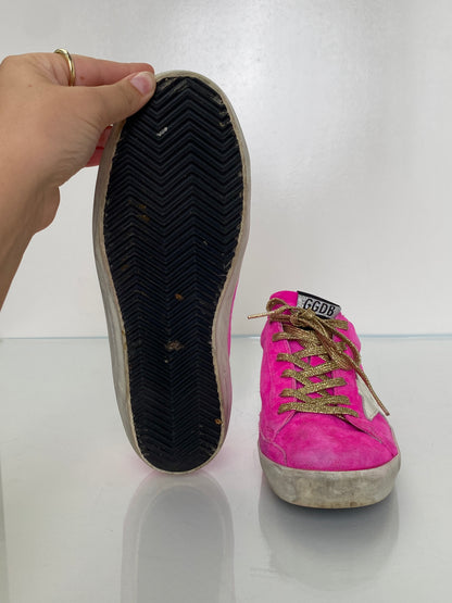 Golden Goode Hot Pink Suede Super Star Sneakers, 37