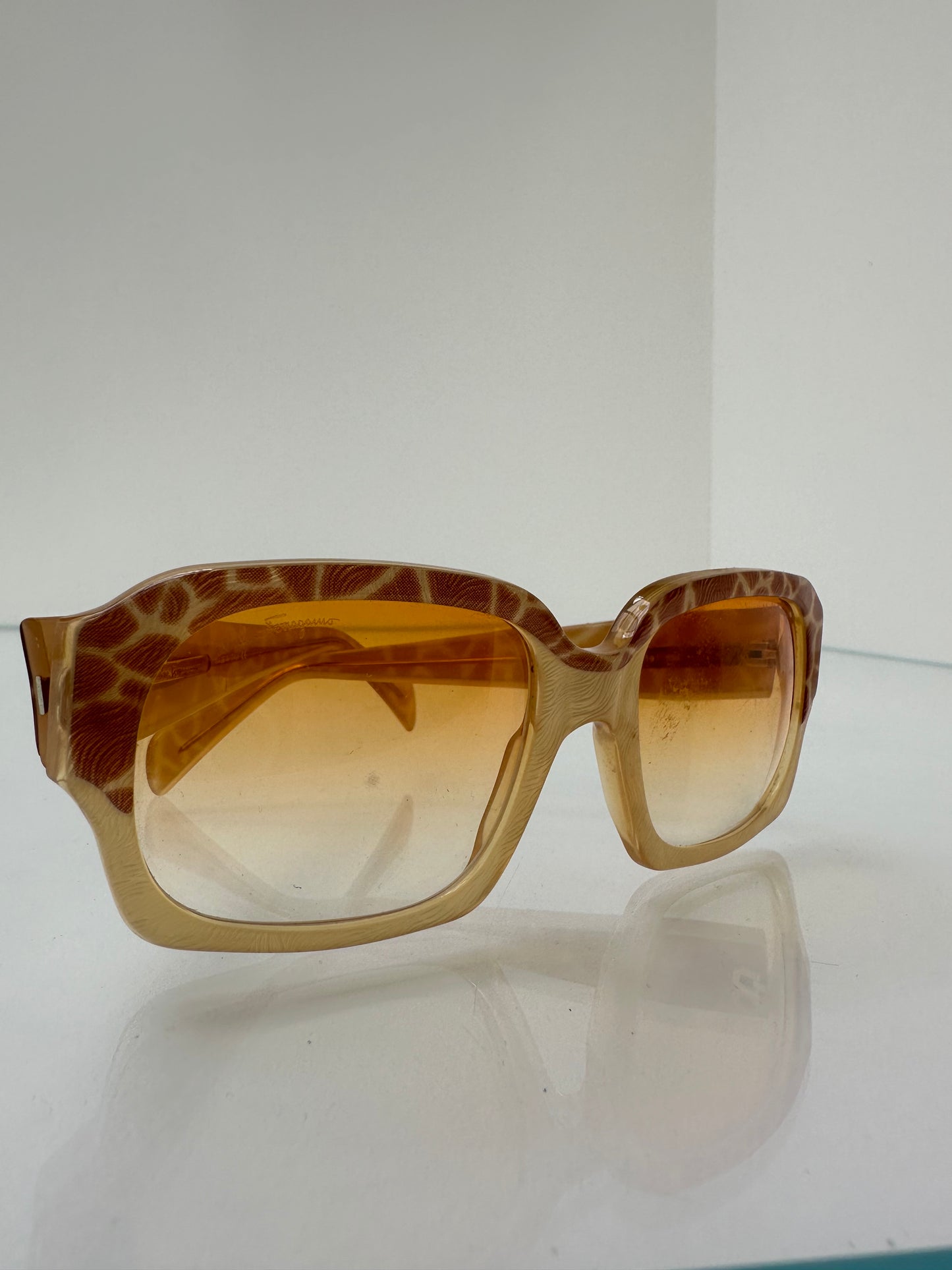 Salvatore Ferragamo Acetate Giraffe Sunglasses