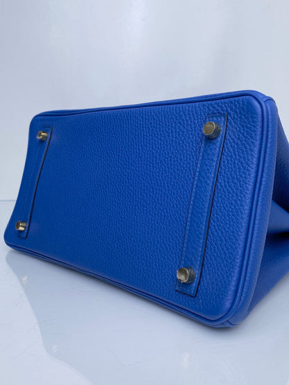 Hermes Birkin 30 Bleu Zellige Togo GHW #U