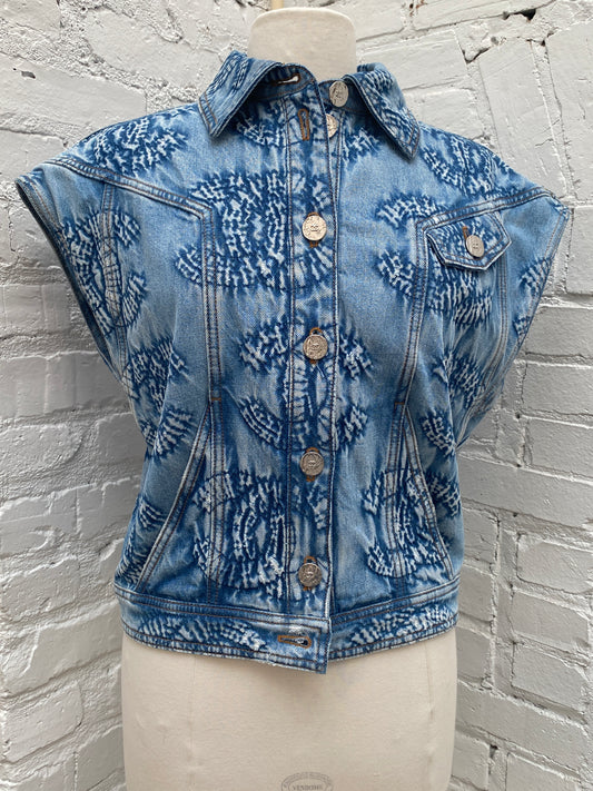 Chanel 24C Light Wash CC Vest, 36