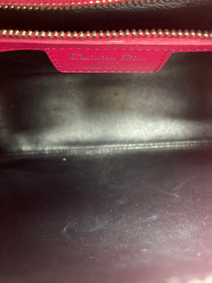 Christian Dior Pink & Black Medium Lady Dior Bag SHW