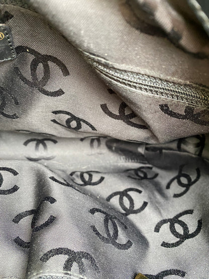 Chanel Vintage Black Velvet Tote Bag GHW