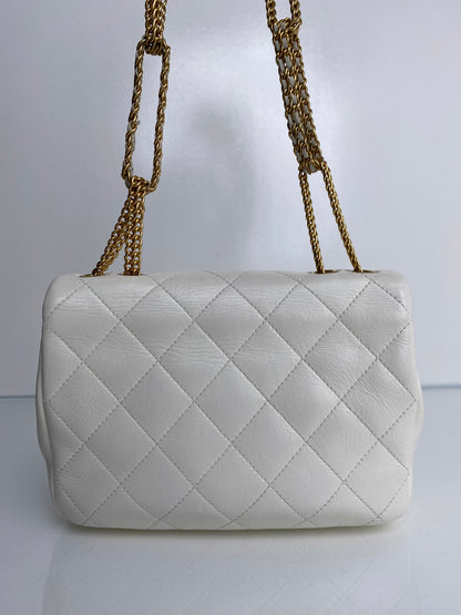 Chanel Looping Chain White Lambskin Bag GHW