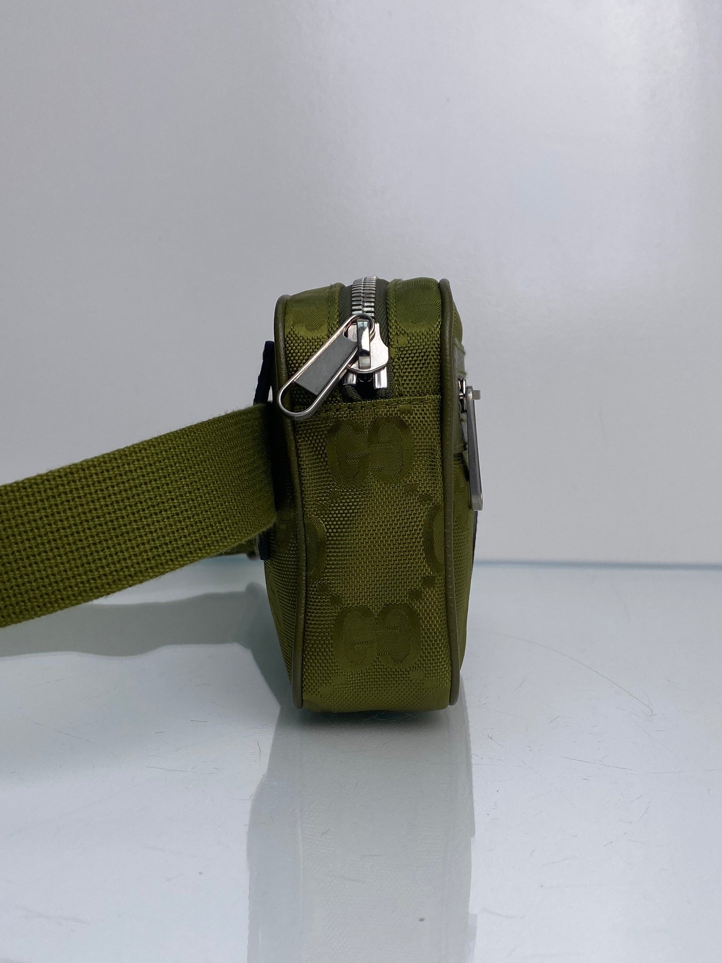 Gucci Green Monogram Nylon Off The Grid Bum Bag