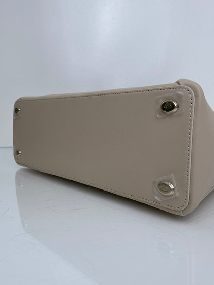 Dior Beige Leather Top Handle Cigale Bag GHW