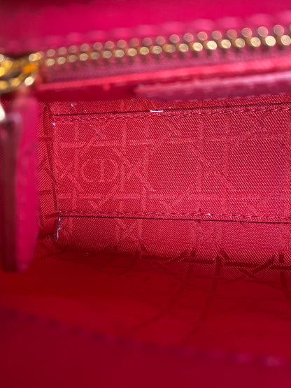 Dior Burgundy Mini Lady Dior Bag GHW