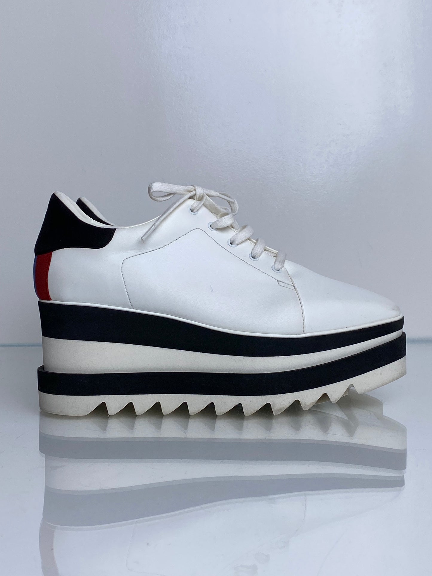 Stella McCartney White, Black, Red, & Blue Platform Sneakers, 38