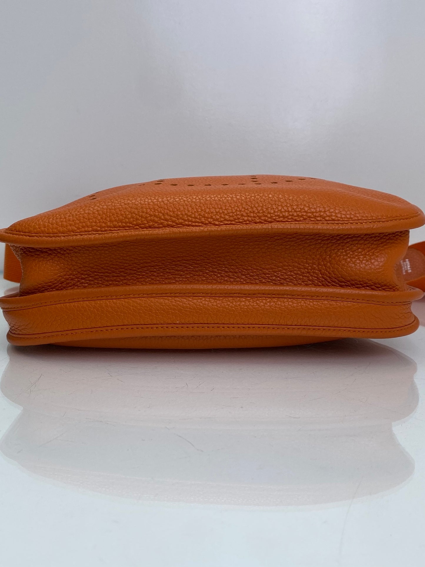 Hermes Orange Evelyne PM Clemence PHW