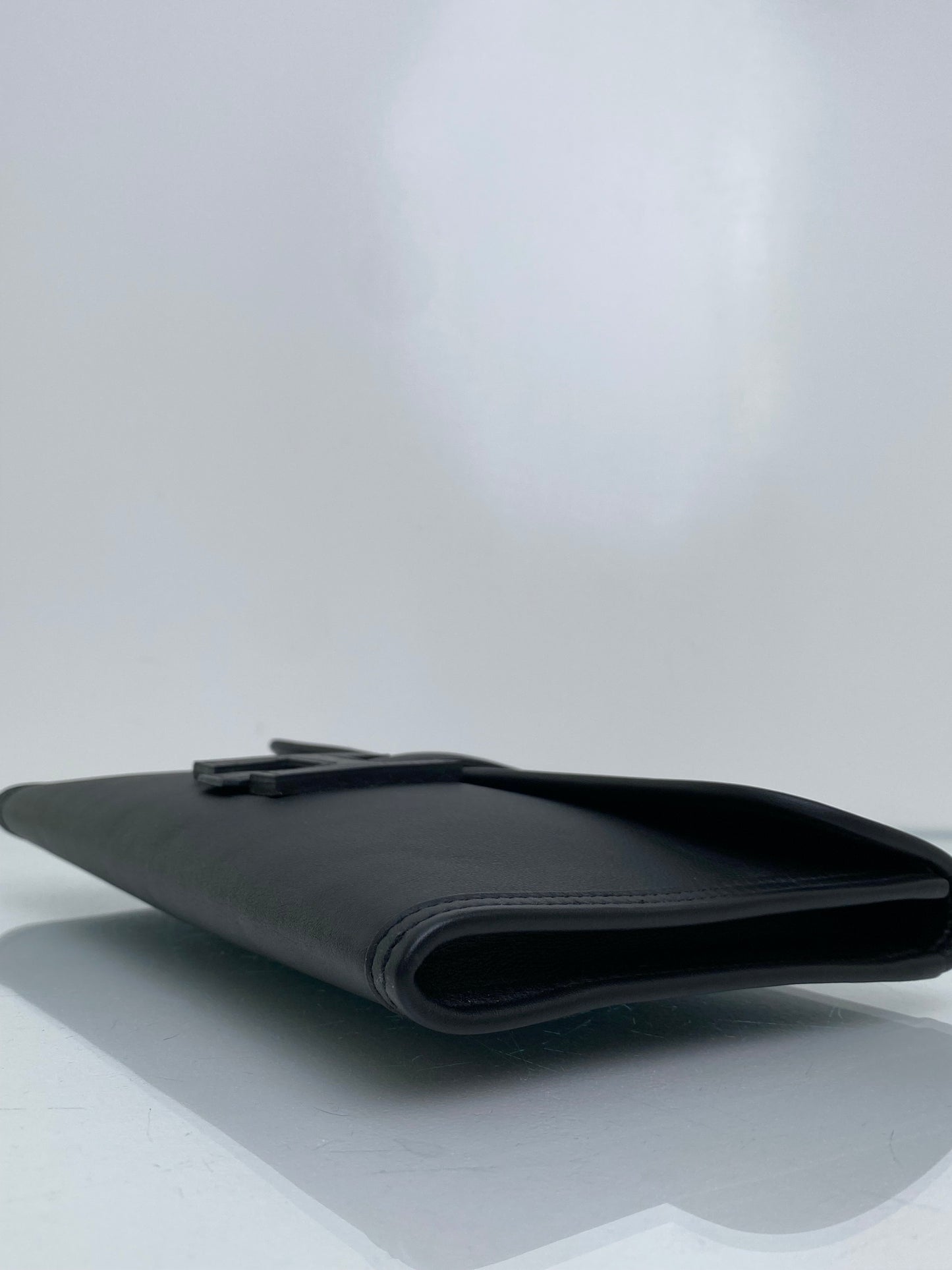 Hermes Black Jige 29 Swift Leather Clutch