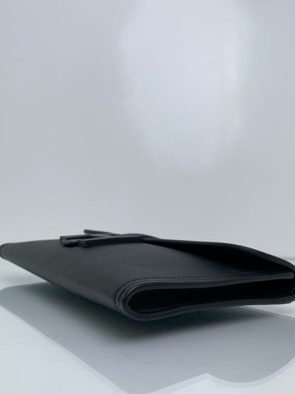 Hermes Black Jige 29 Swift Leather Clutch