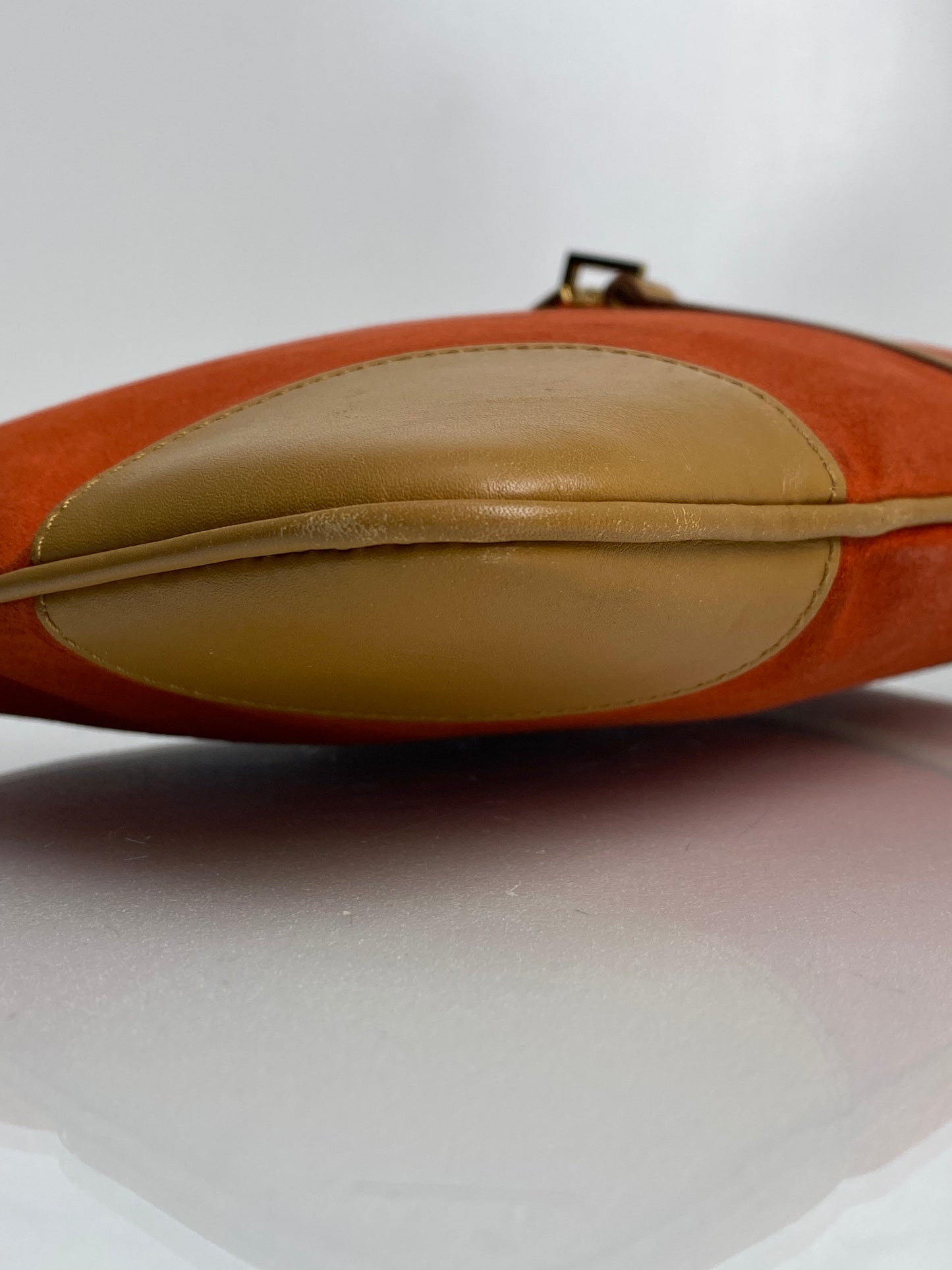 Gucci Orange Suede & Bamboo Jackie O Bag GHW