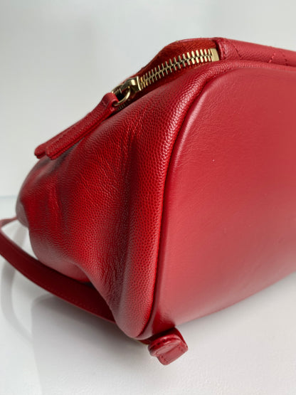 Chanel Business Affinity Red Caviar Quilted Backpack