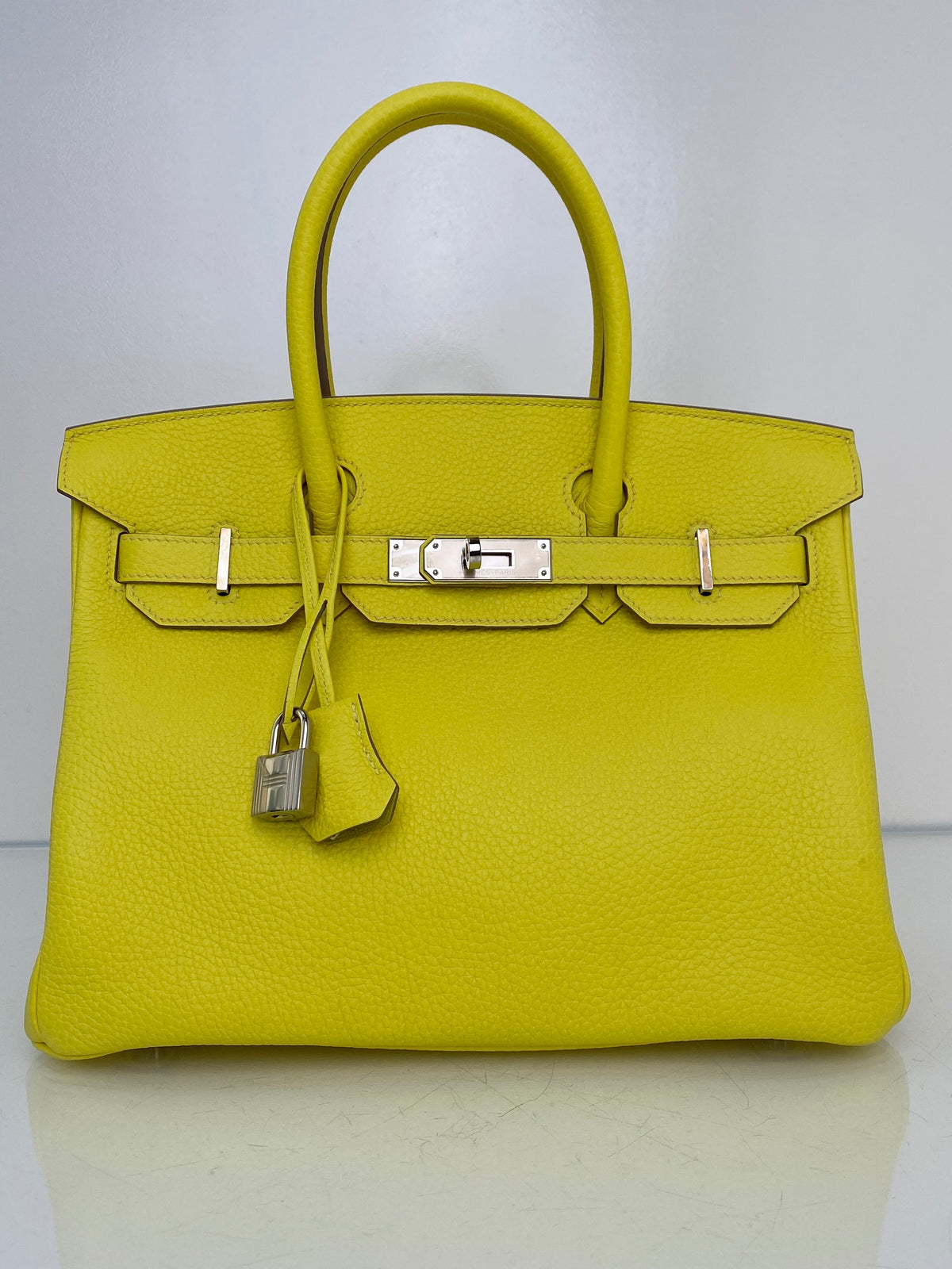 Hermes Birkin 30 Lime Clemence PHW #U