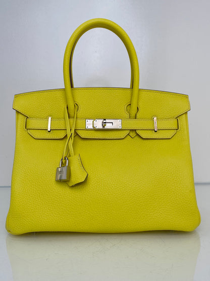 Hermes Birkin 30 Lime Clemence PHW #U