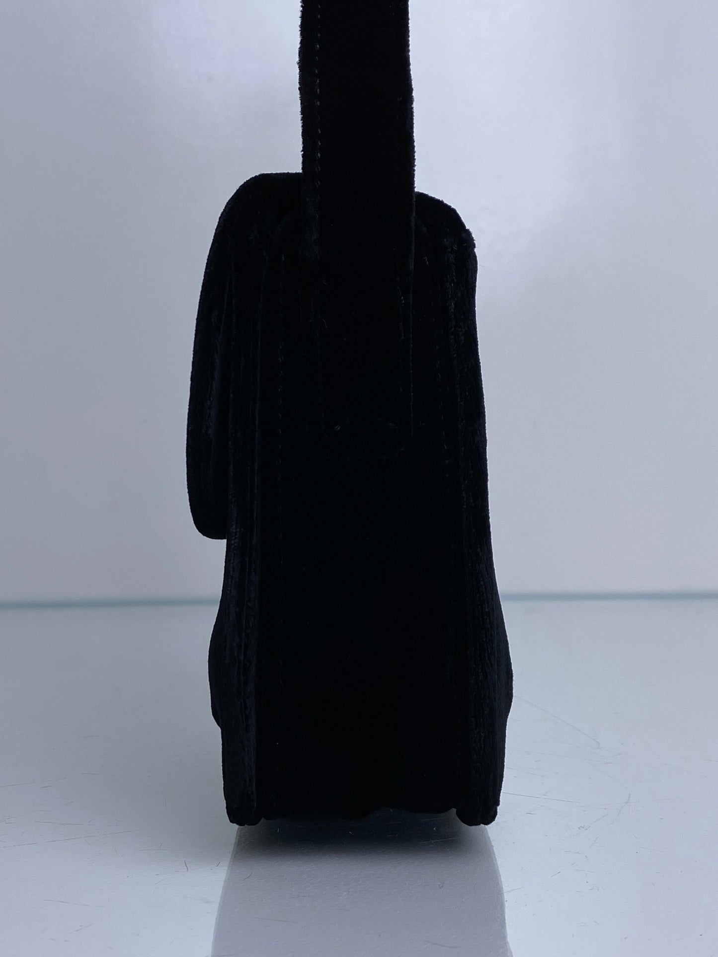 Gorgio Armani Black Velvet Mini Shoulder Bag