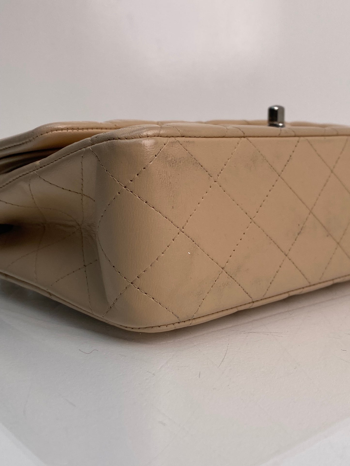 Chanel Medium Double Flap Beige Lambskin SHW