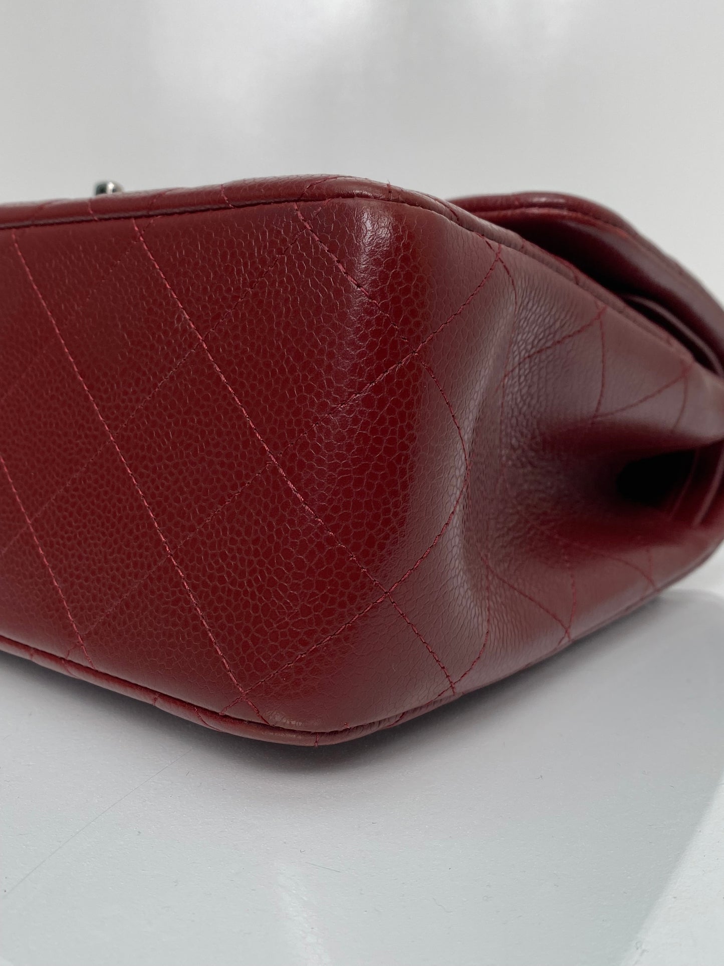Chanel Classic Jumbo Burgundy Caviar Double Flap Bag SHW