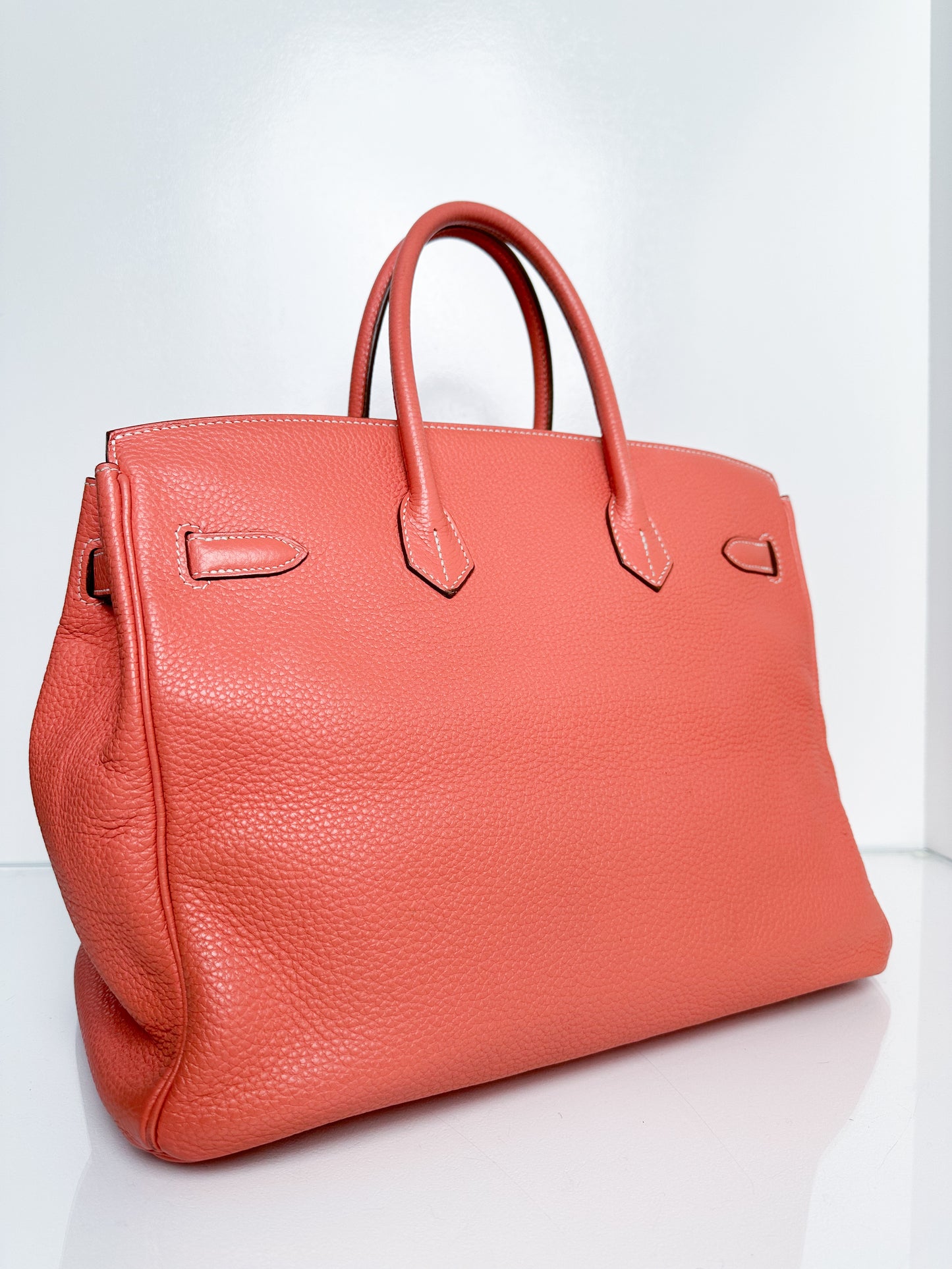 Hermes Birkin 35 Crevette Clemence GHW #Q