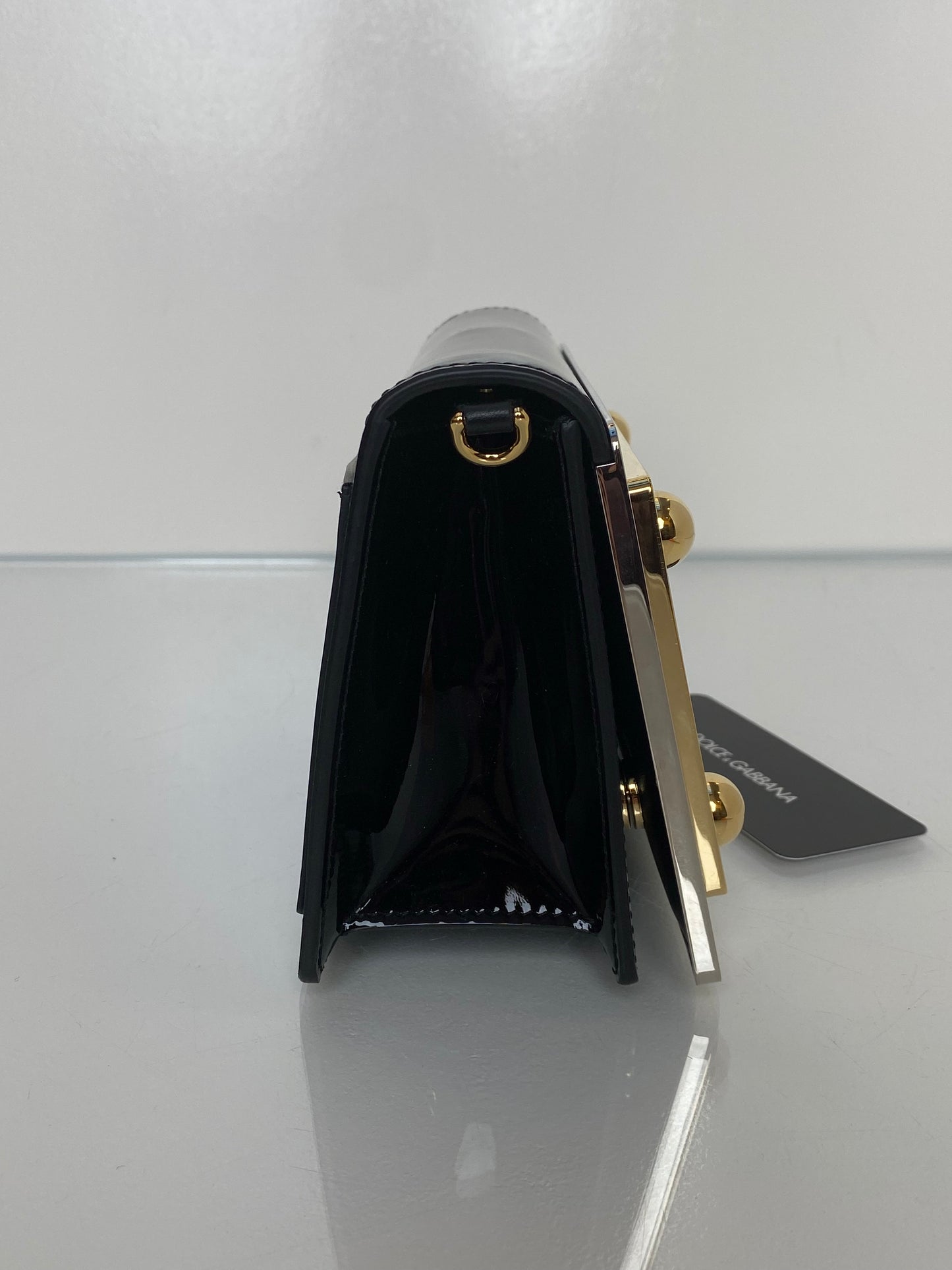 Dolce & Gabbana Black Patent & TTHW Plate Bag GHW