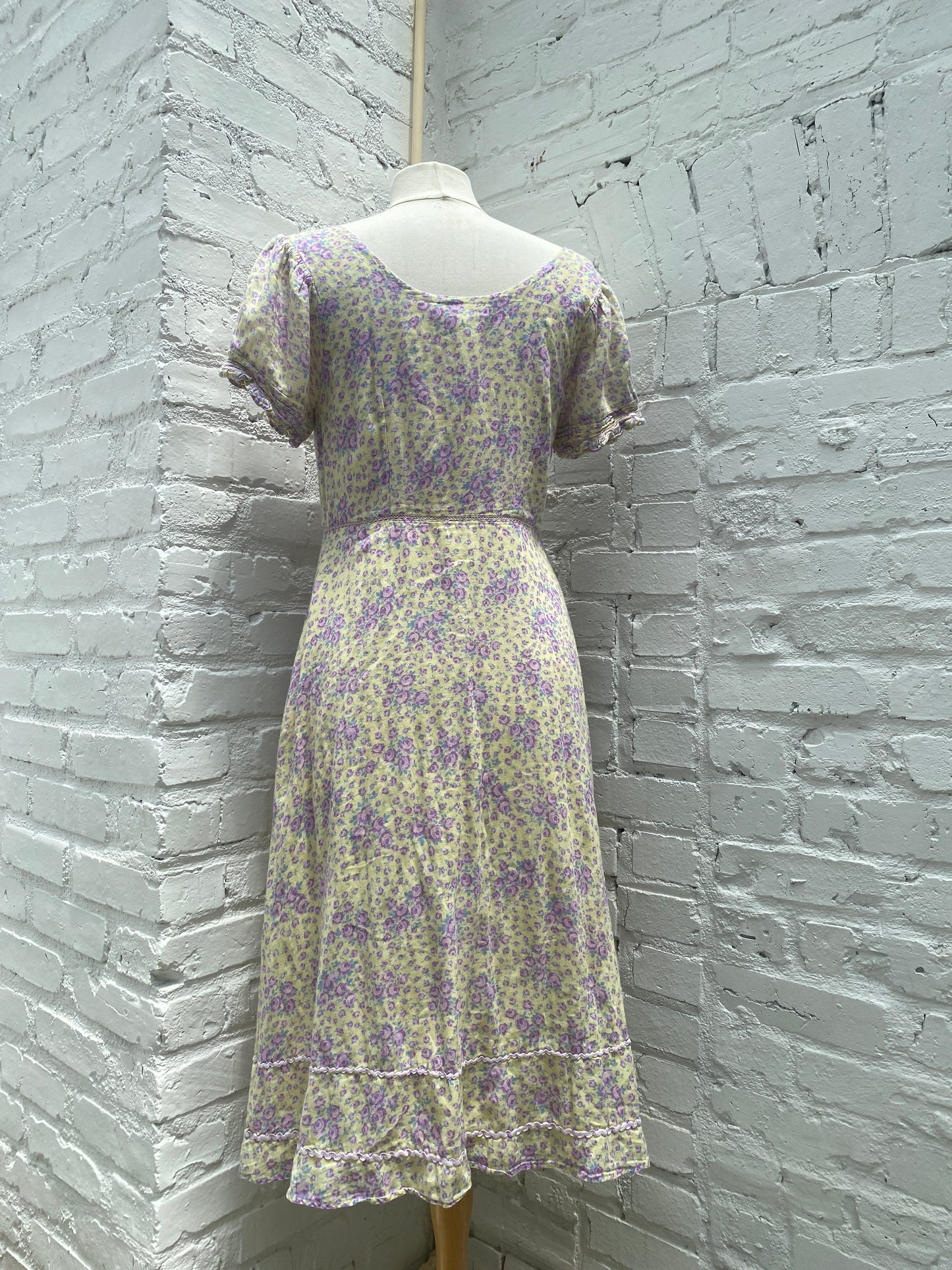 LoveShackFancy Yellow & Purple Floral Dress, 6